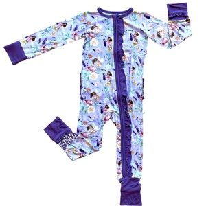 Laree + Co bamboo toddler girl zip pajama pj zippy lavender fairy floral sleeper